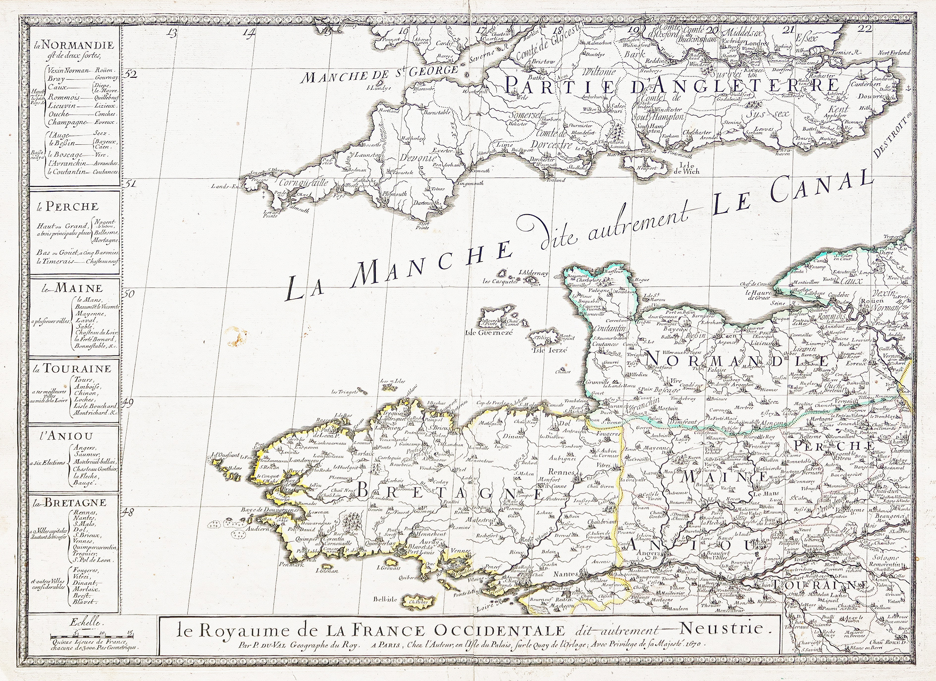 Carte ancienne de la Manche