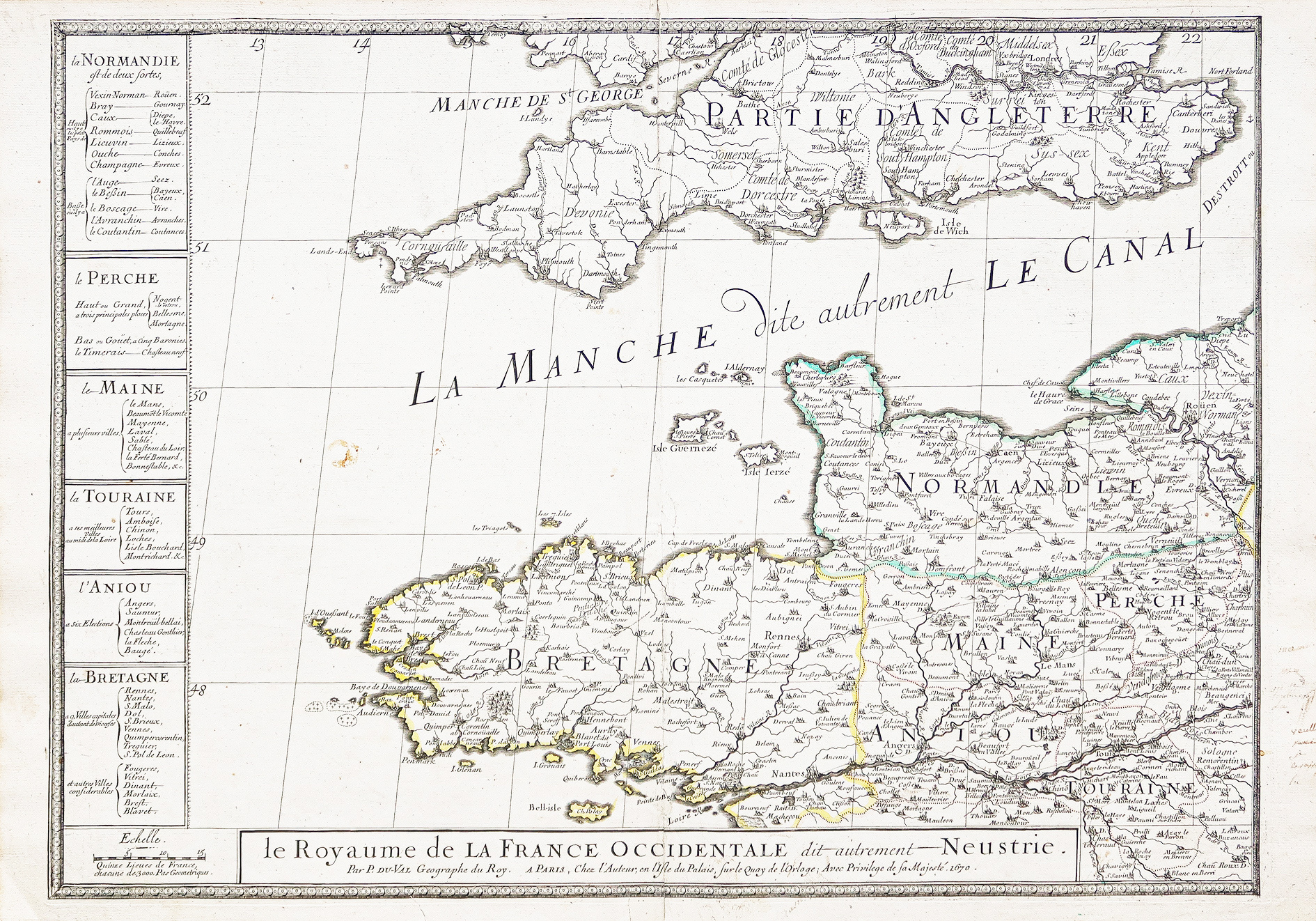 Carte ancienne de la Manche
