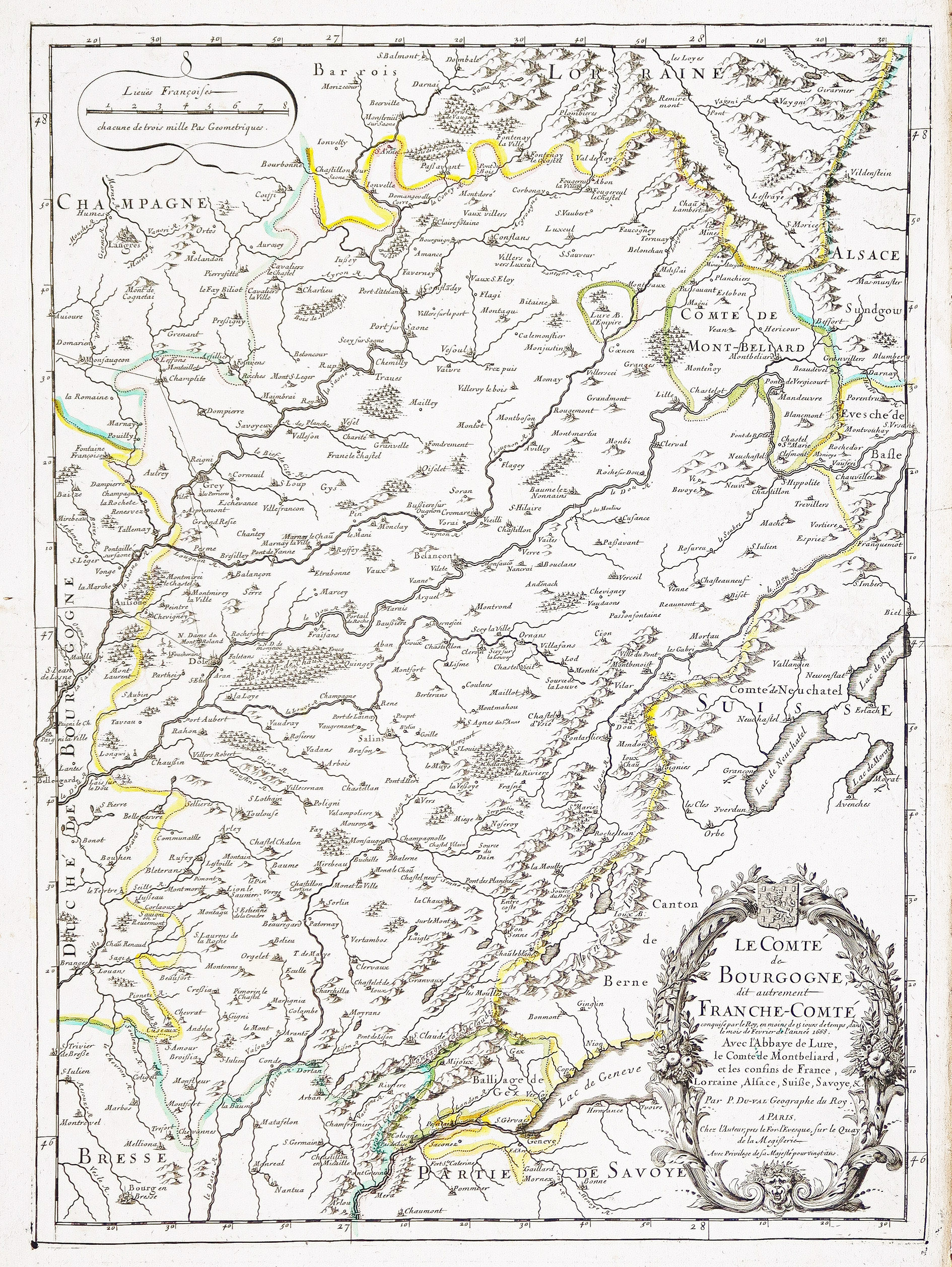 Carte ancienne de Bourgogne - Franche-Comté