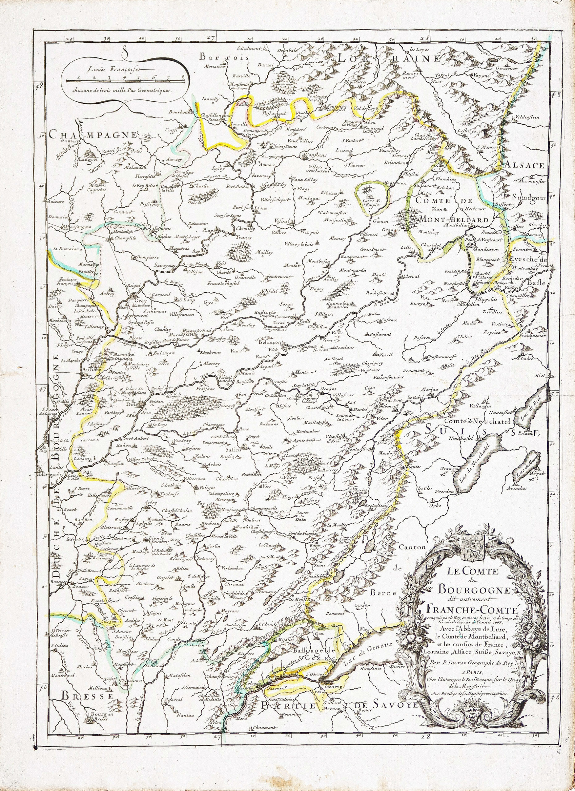 Carte ancienne de Bourgogne - Franche-Comté