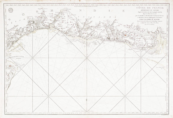 Carte marine ancienne de Normandie