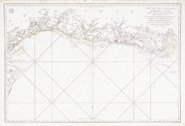 Carte marine ancienne de Normandie