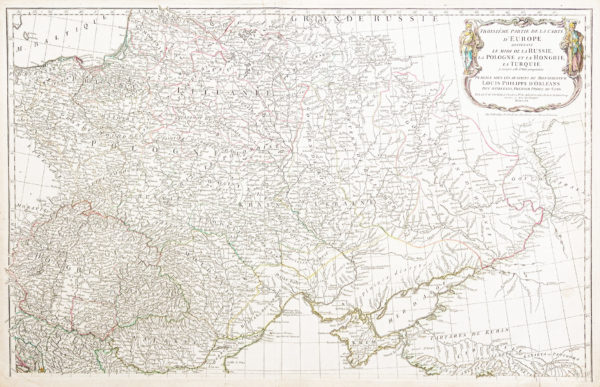 Carte ancienne de la Pologne - Russie - Ukraine