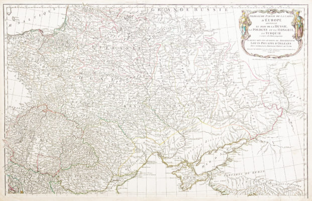 Carte ancienne de la Pologne - Russie - Ukraine