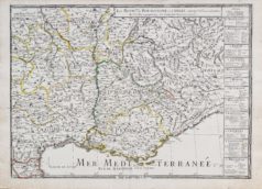 Carte géographique ancienne de la vallée du Rhône