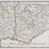 Carte géographique ancienne de la vallée du Rhône