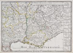 Carte géographique ancienne de la vallée du Rhône