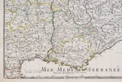 Carte géographique ancienne de la vallée du Rhône