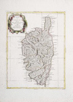Carte géographique ancienne de la Corse