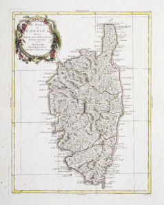 Carte géographique ancienne de la Corse