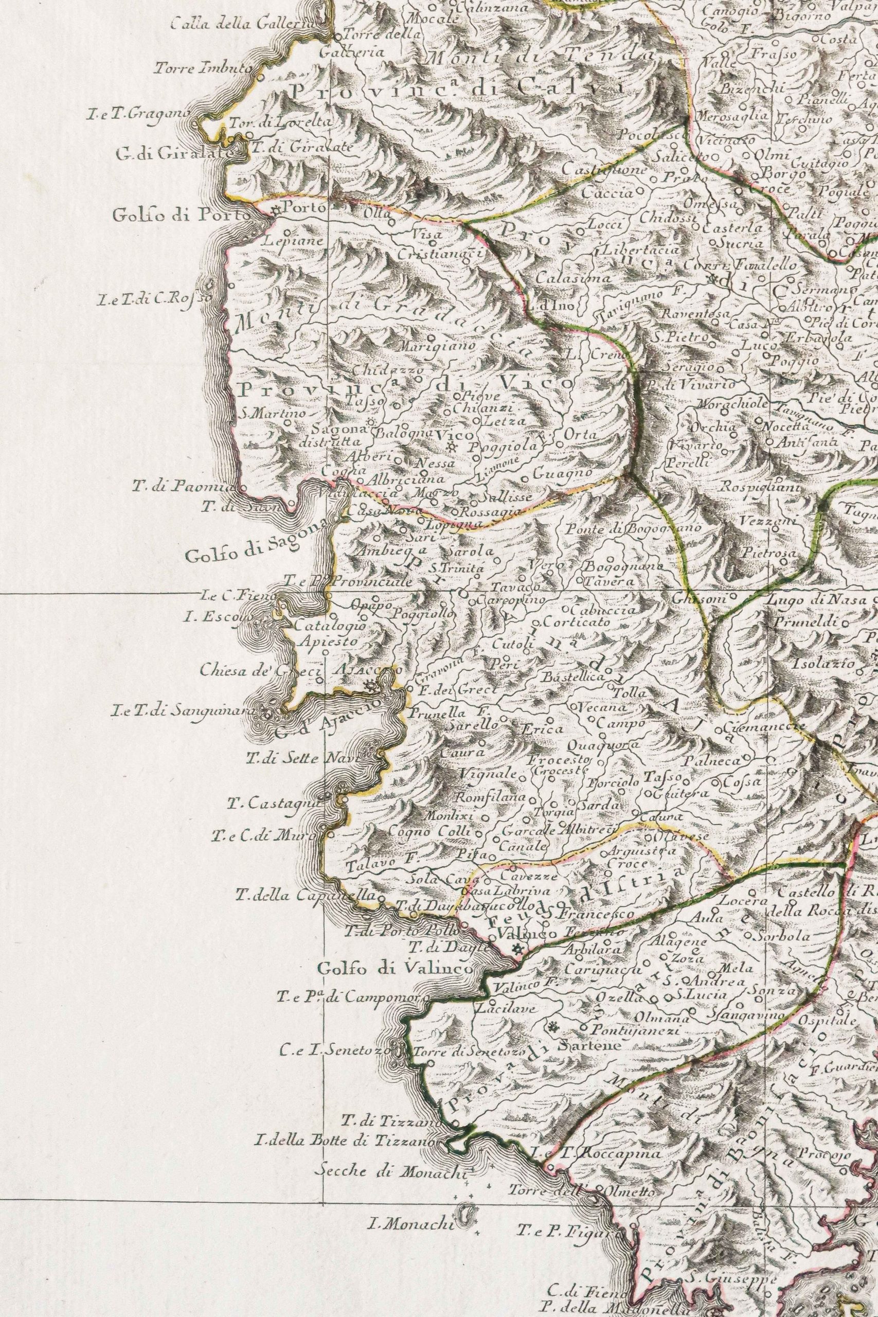 Carte géographique ancienne de la Corse