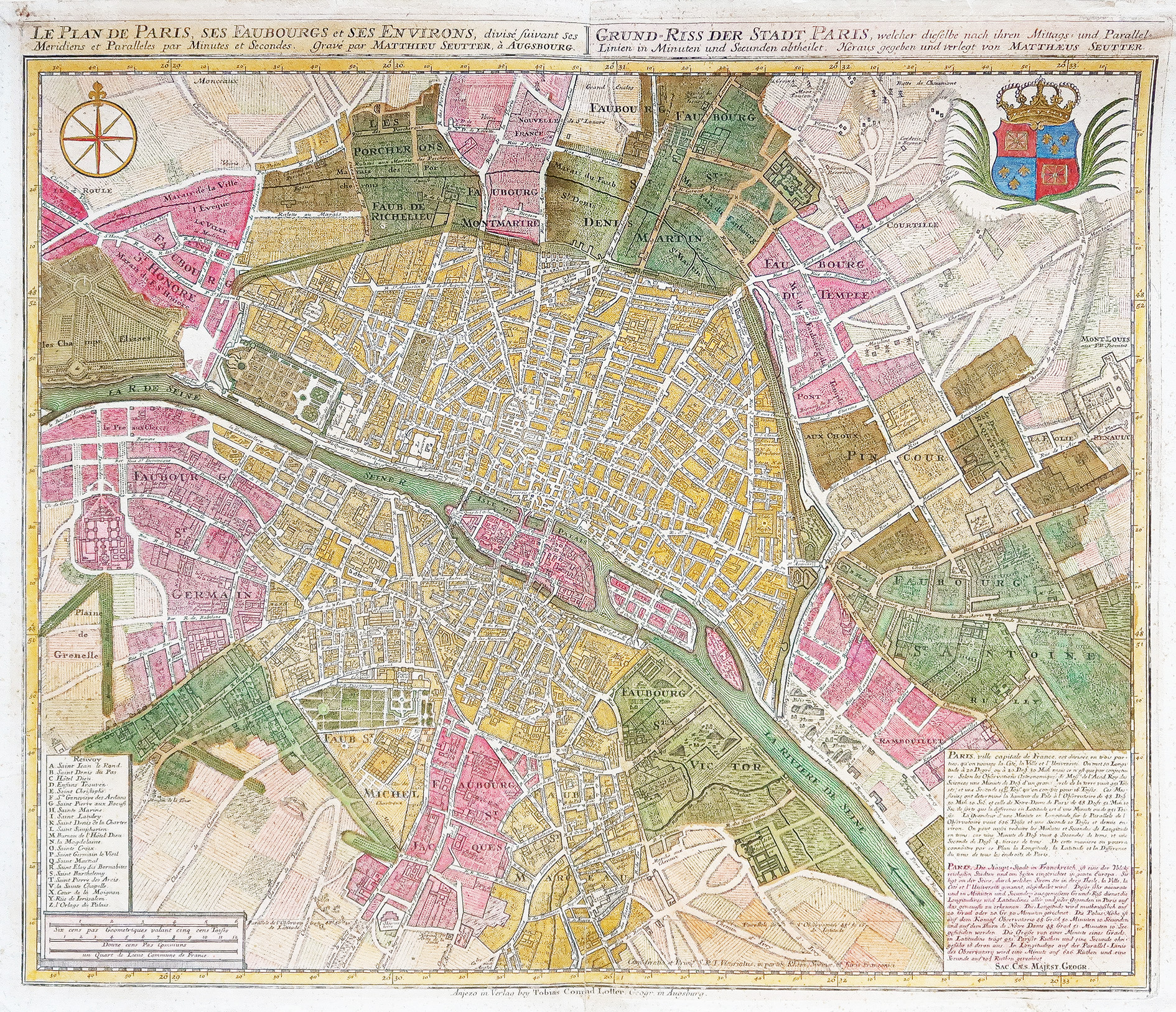 Plan ancien de Paris et ses faubourgs