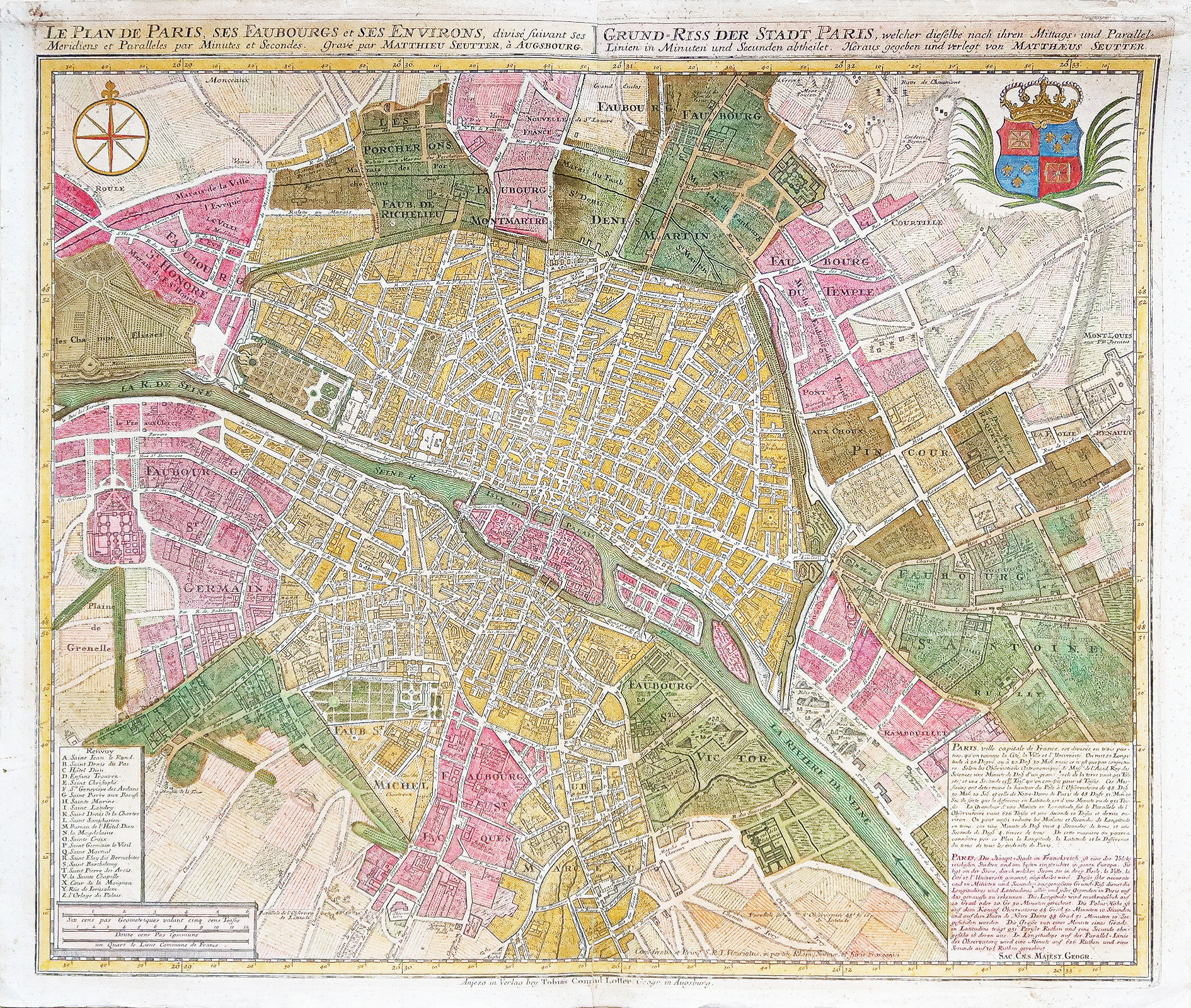 Plan ancien de Paris et ses faubourgs