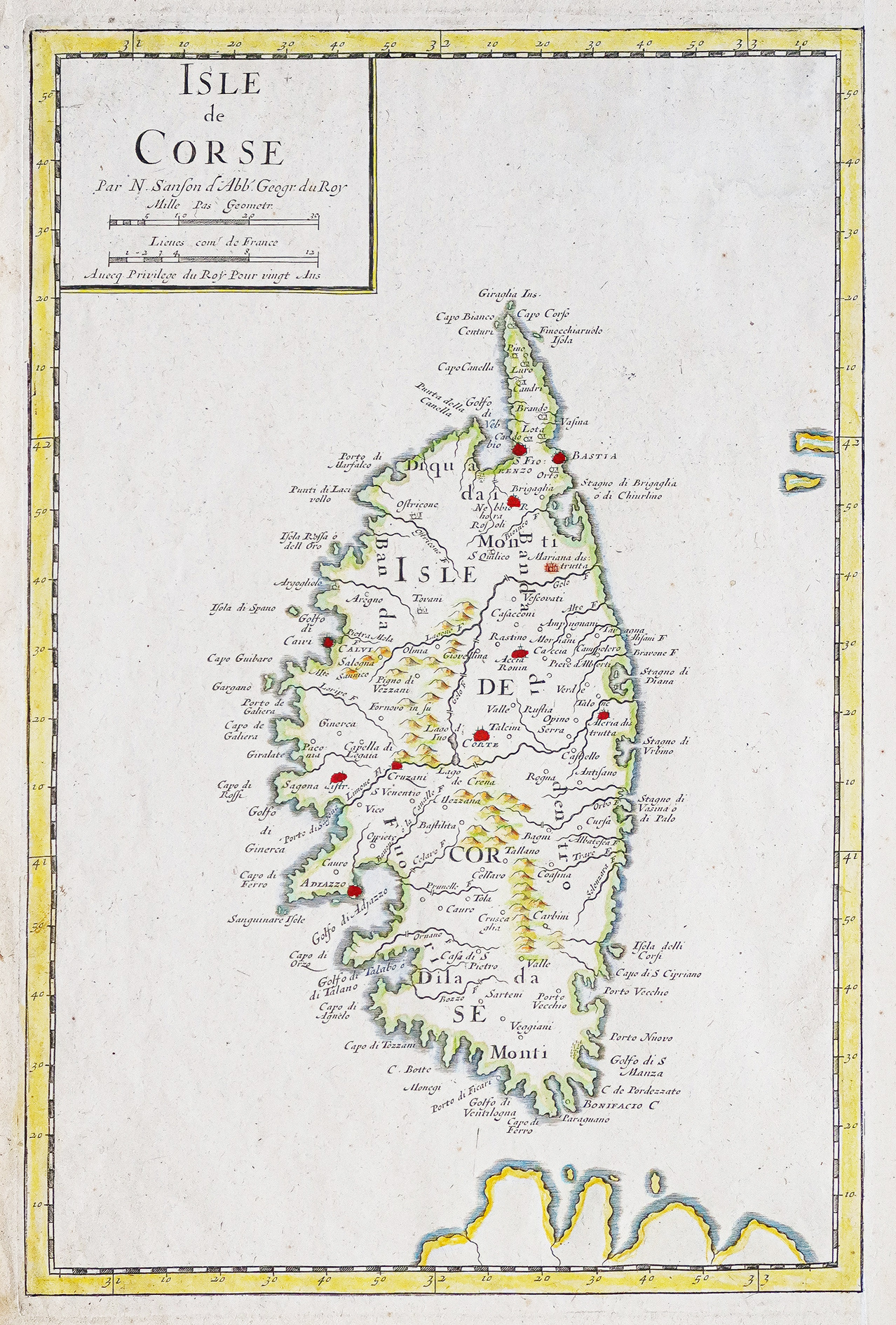 Carte ancienne de la Corse