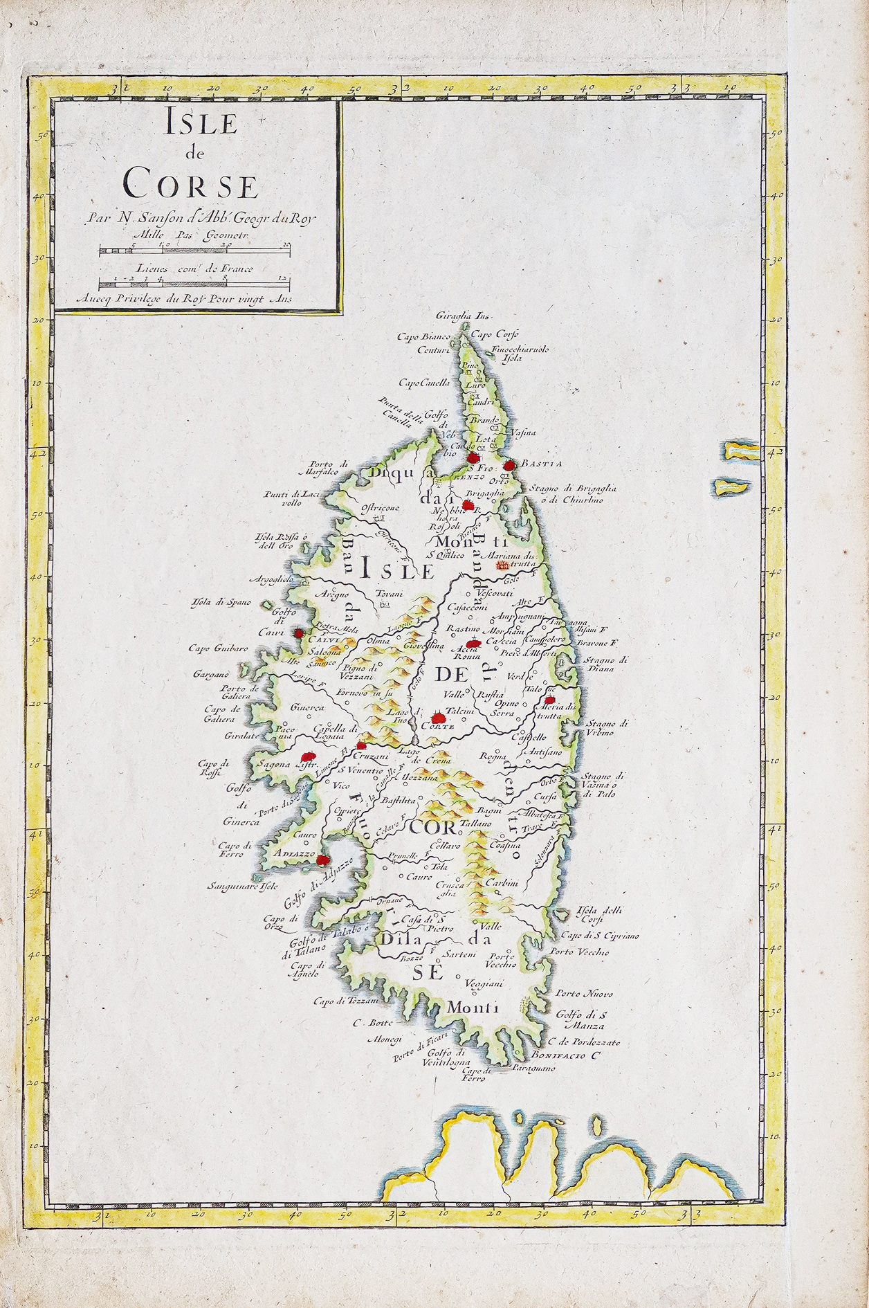 Carte ancienne de la Corse