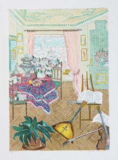 Lithographie ancienne - Avant le concert