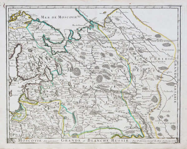 Carte géographique ancienne de la Russie Blanche