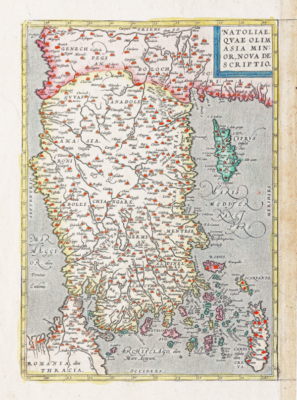 Carte géographique ancienne - Anatolie - Turquie