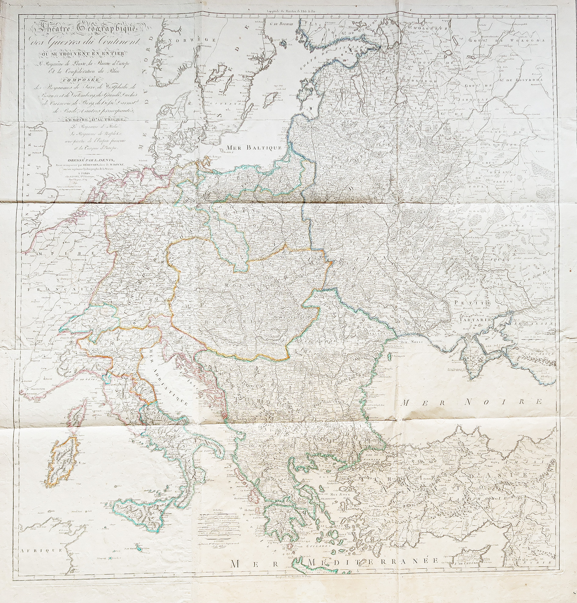 Carte ancienne du théâtre des Guerres