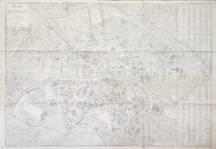 Grand plan mural ancien de Paris