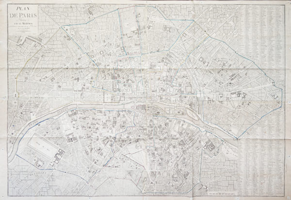 Grand plan mural ancien de Paris