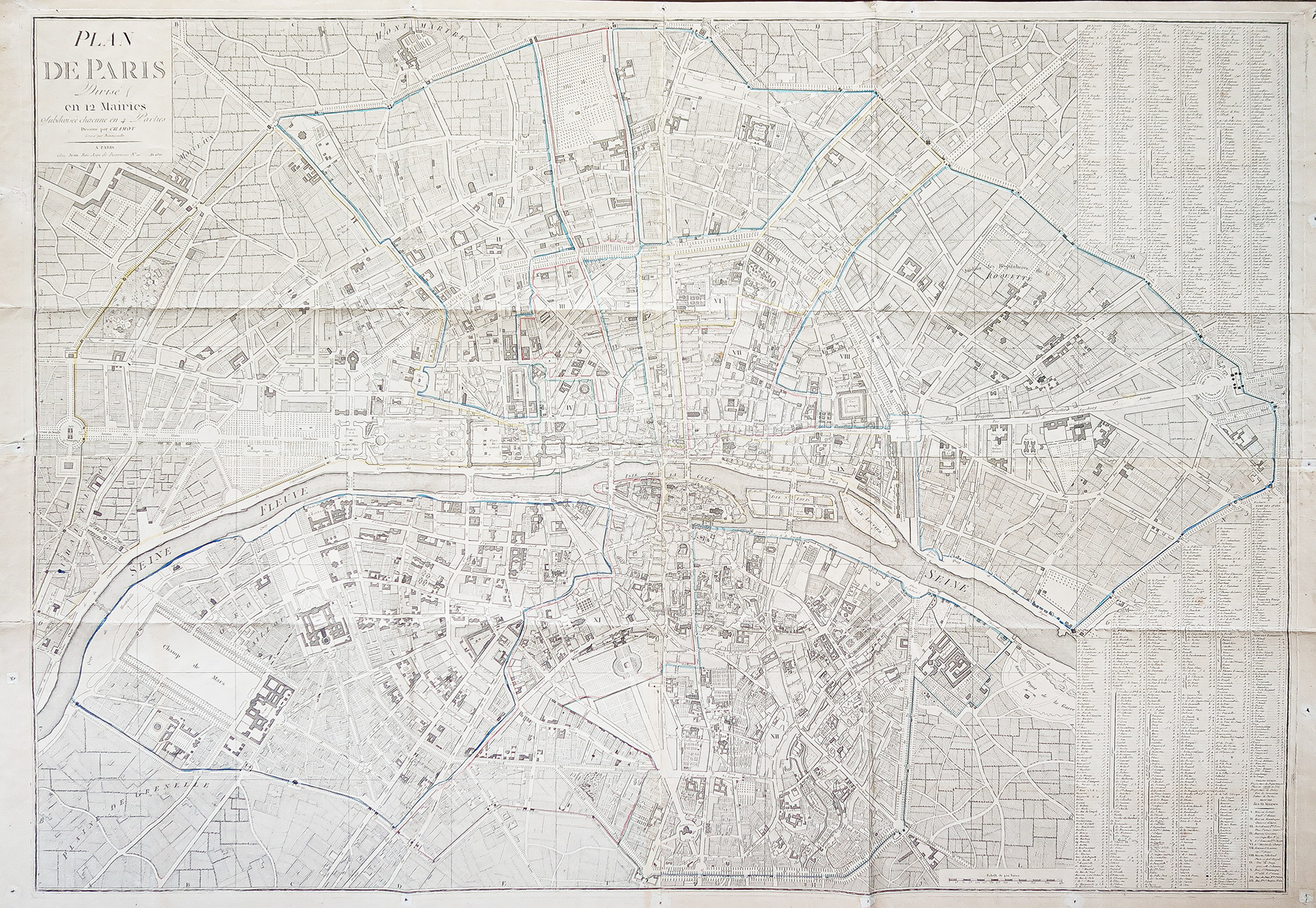 Grand plan mural ancien de Paris