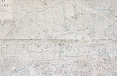 Grand plan mural ancien de Paris