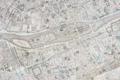 Grand plan mural ancien de Paris