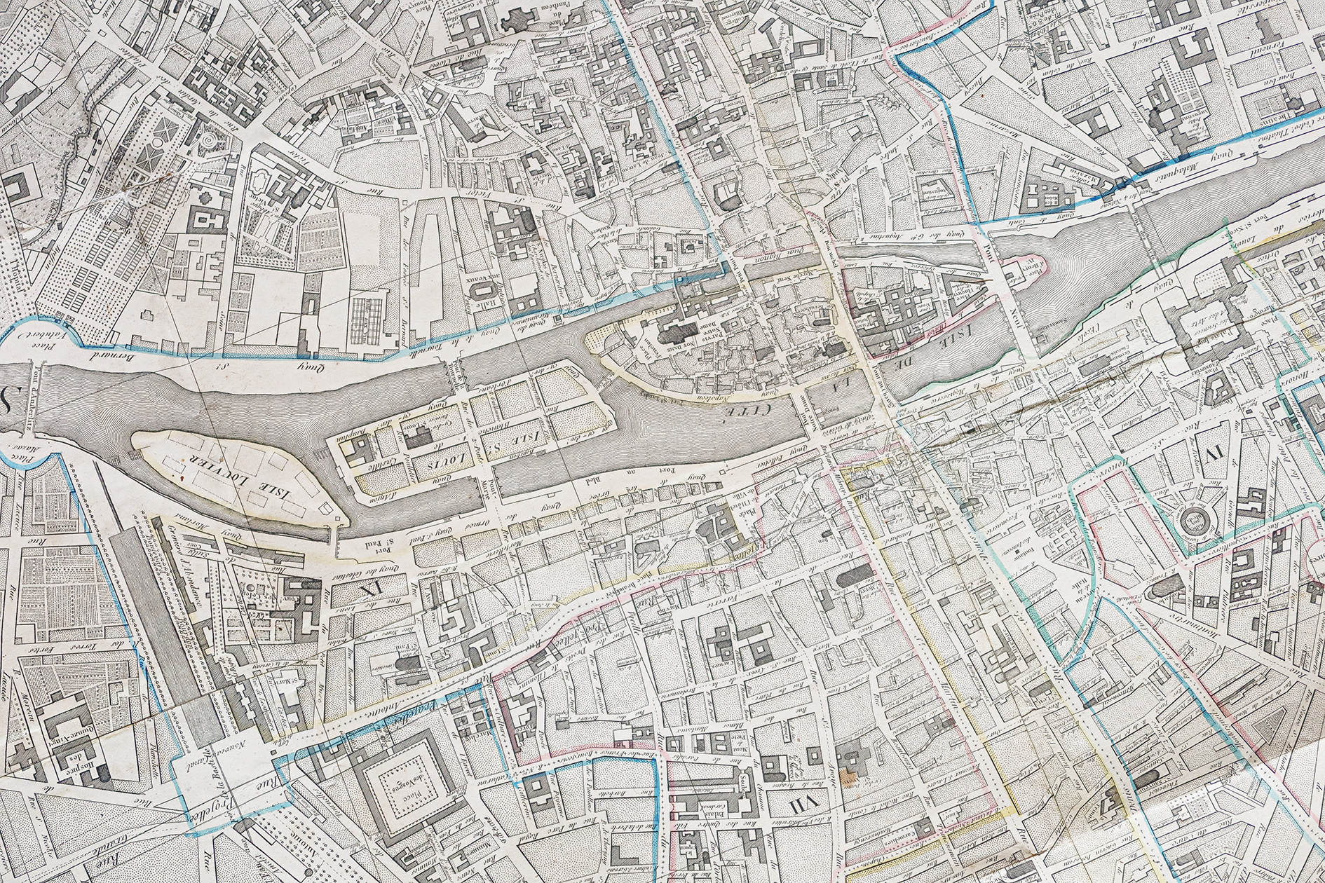 Grand plan mural ancien de Paris