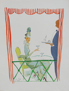 Lithographie ancienne - Le Cocktail