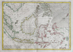 Carte géographique ancienne de l'Indonésie