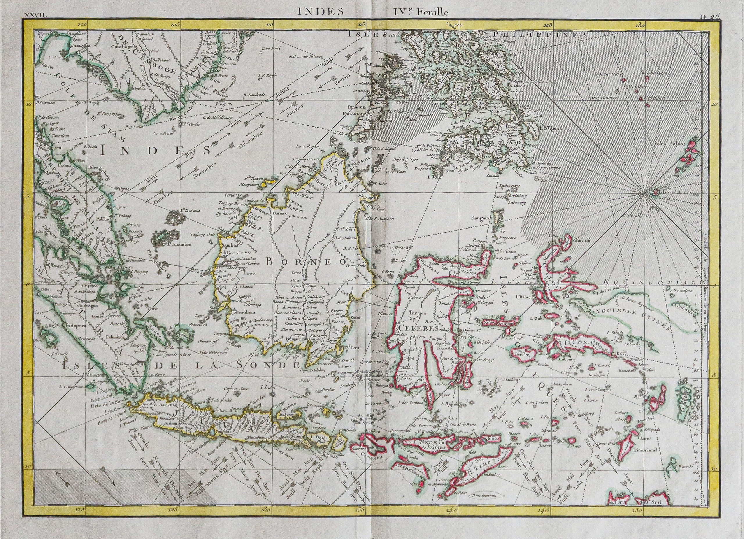 Carte géographique ancienne de l'Indonésie