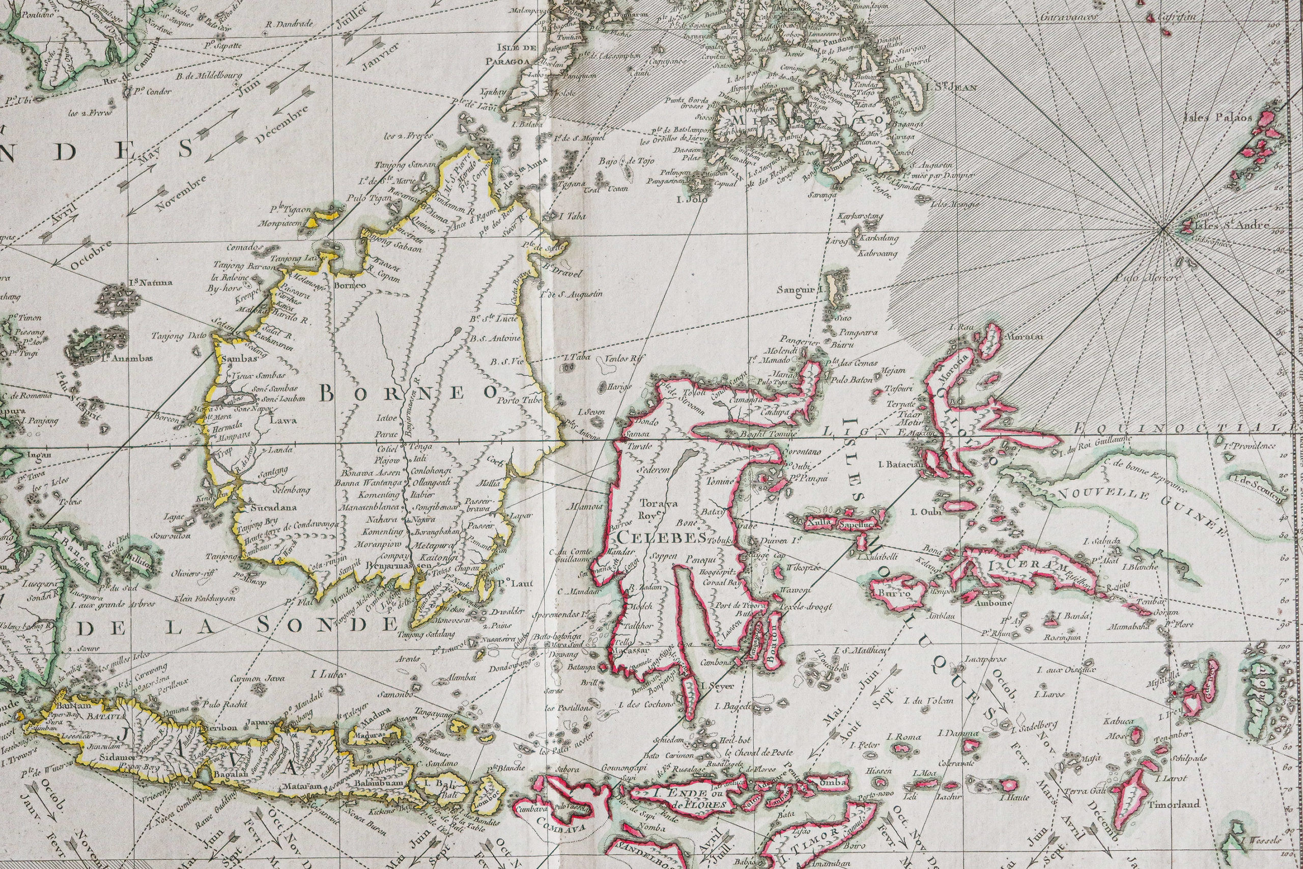 Carte géographique ancienne de l'Indonésie