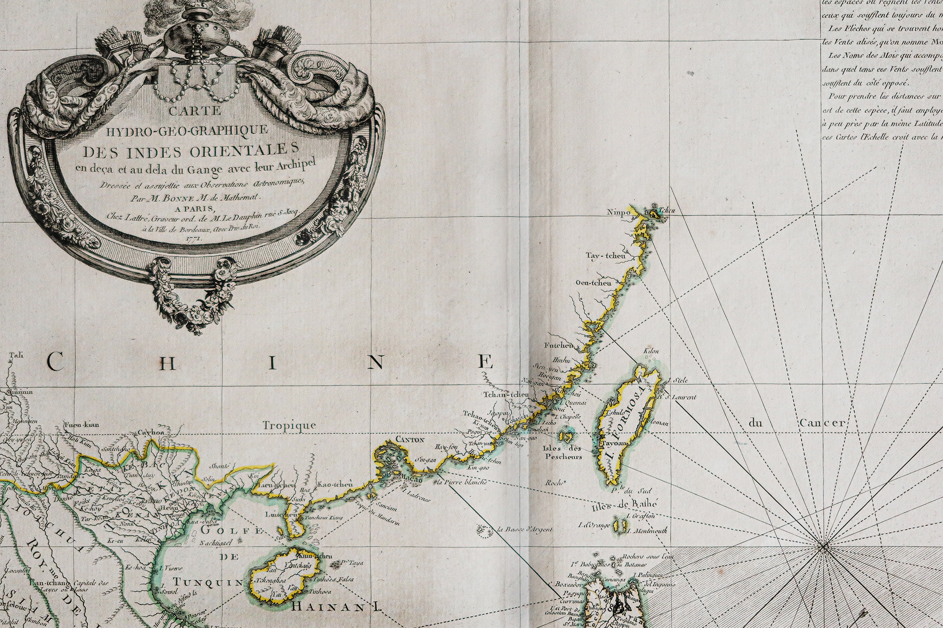 Carte géographique ancienne de l'Indonésie