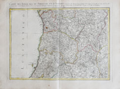 Carte géographique ancienne du Portugal