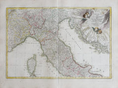 Carte géographique ancienne de l'Italie
