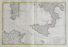 Carte géographique ancienne de l'Italie