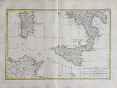 Carte géographique ancienne de l'Italie