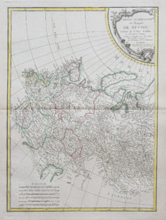 Carte géographique ancienne de la Russie