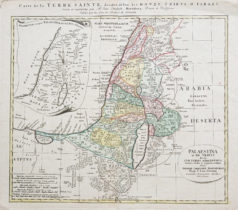 Carte géographique ancienne de la Terre Sainte