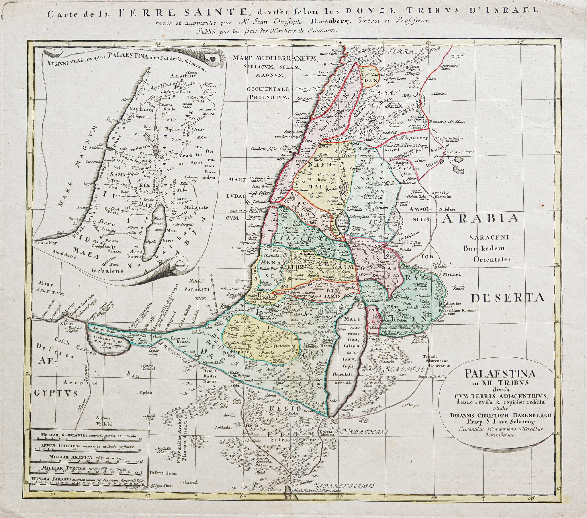 Carte géographique ancienne de la Terre Sainte
