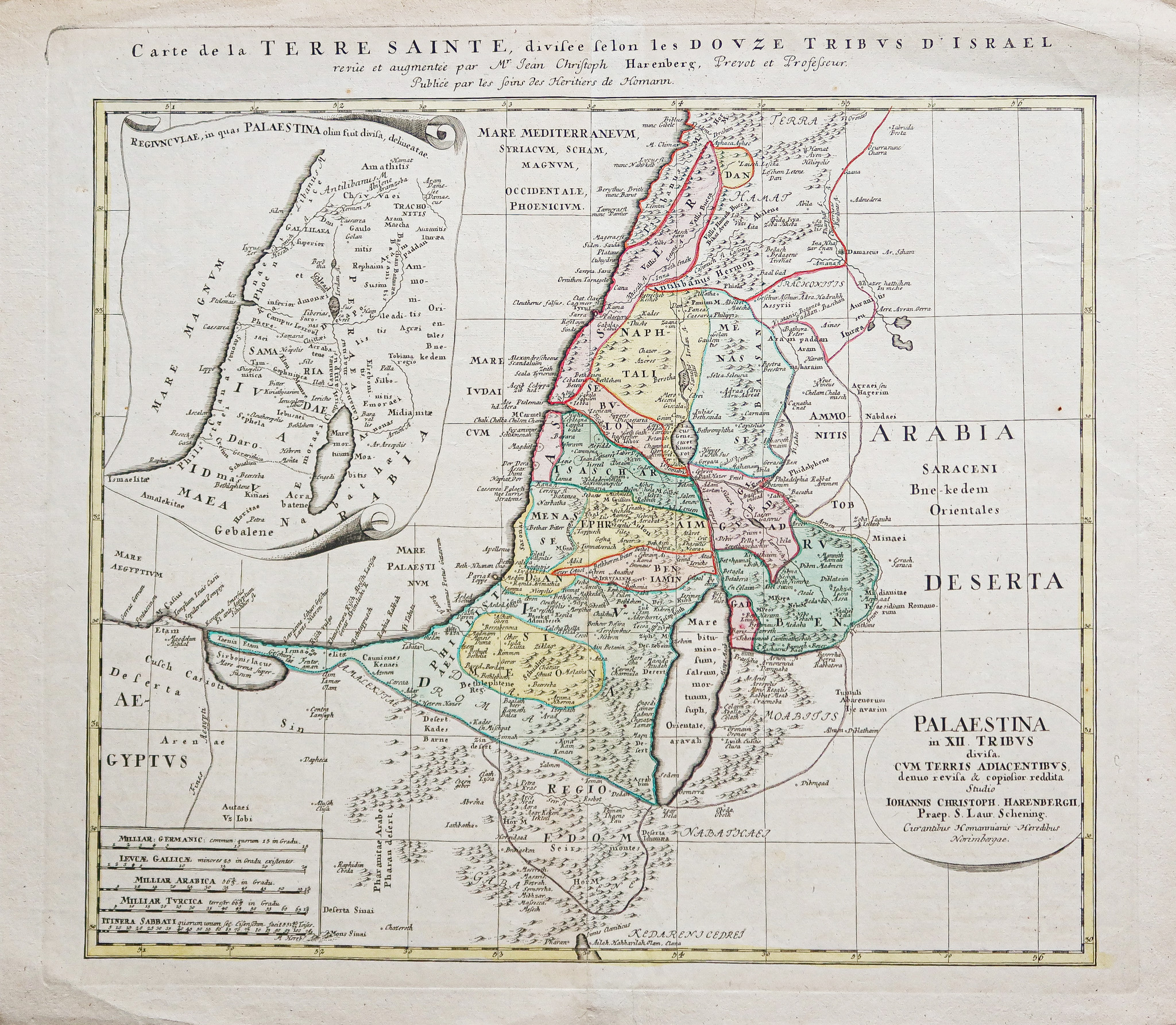 Carte géographique ancienne de la Terre Sainte