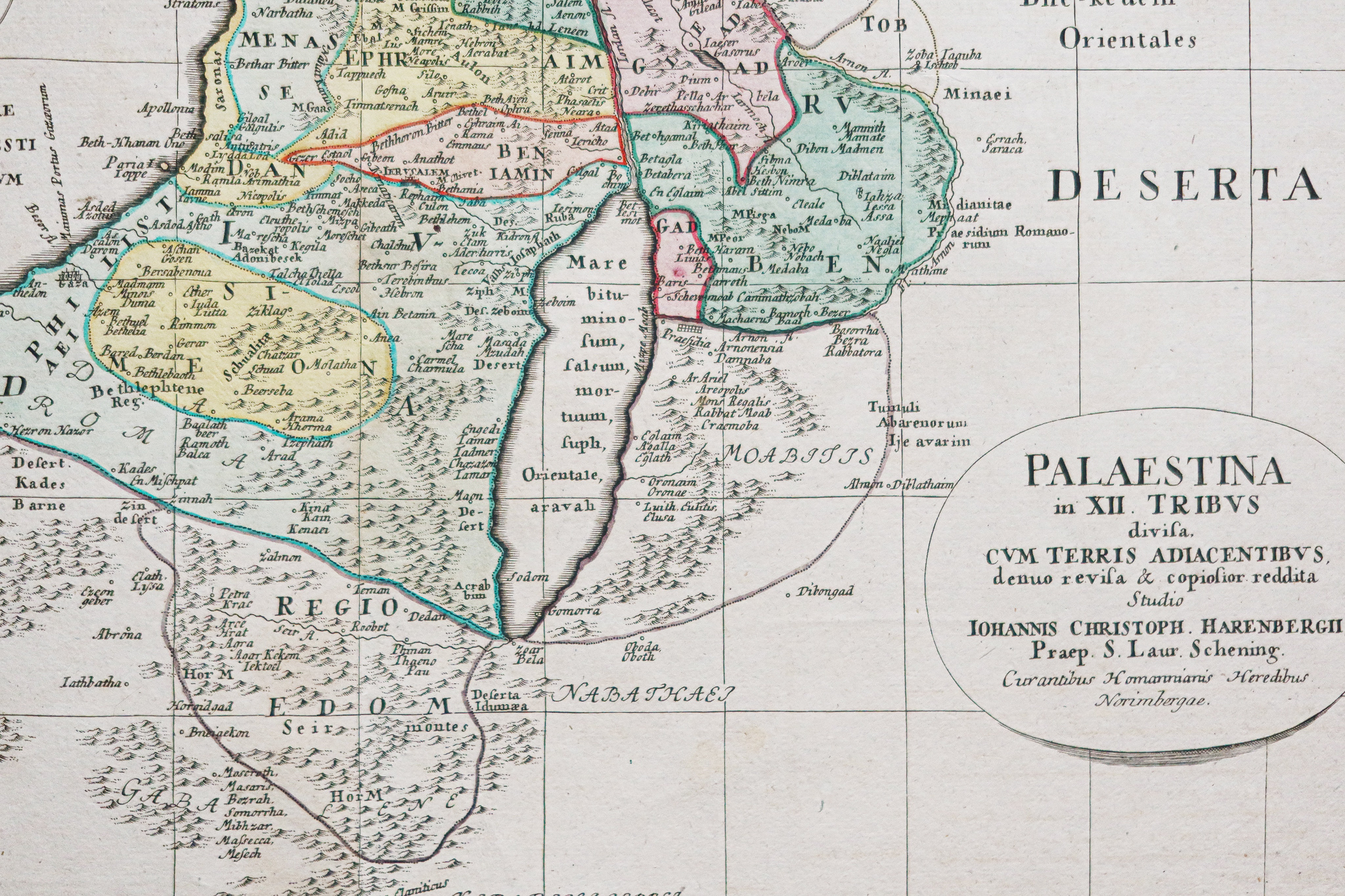 Carte géographique ancienne de la Terre Sainte