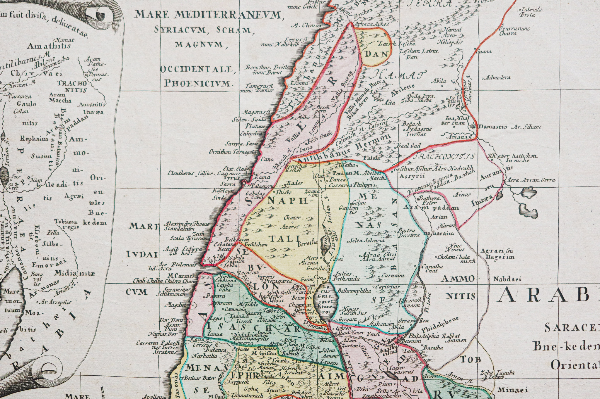 Carte géographique ancienne de la Terre Sainte