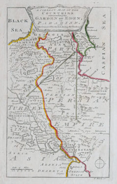 Carte géographique ancienne - Jardin d’Eden