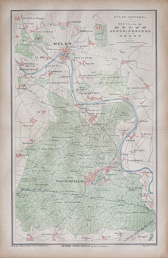 Plan ancien de Melun - Fontainebleau