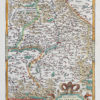 Carte géographique ancienne environ de Bâle - Suisse
