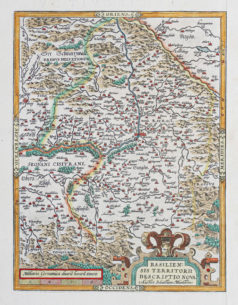 Carte géographique ancienne environ de Bâle - Suisse