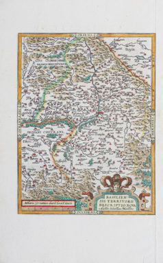 Carte géographique ancienne environ de Bâle - Suisse