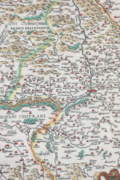 Carte géographique ancienne environ de Bâle - Suisse